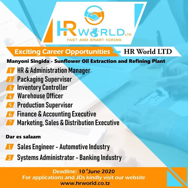9 Job Opportunities at HR World Limited