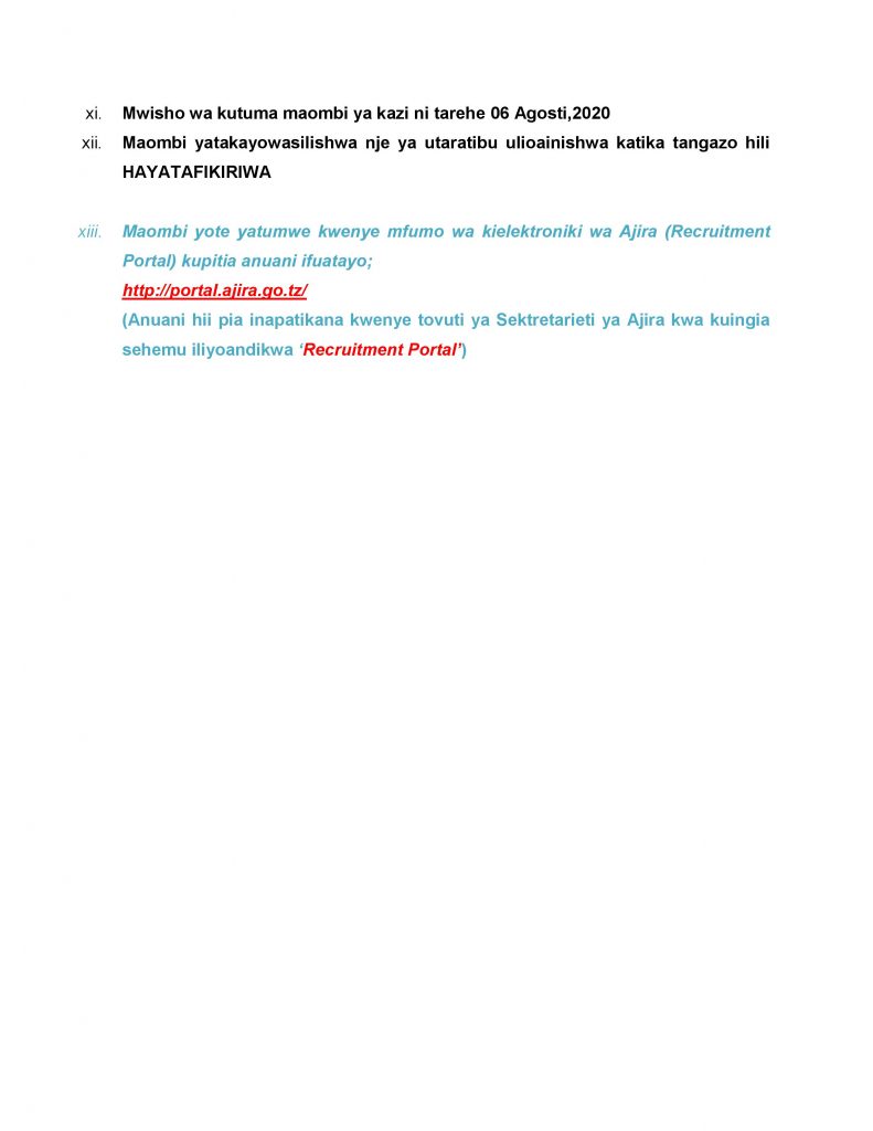 Government Jobs Vacancies UTUMISHI at Parliament Office 4 TANGAZO LA KAZI OFISI YA BUNGE
