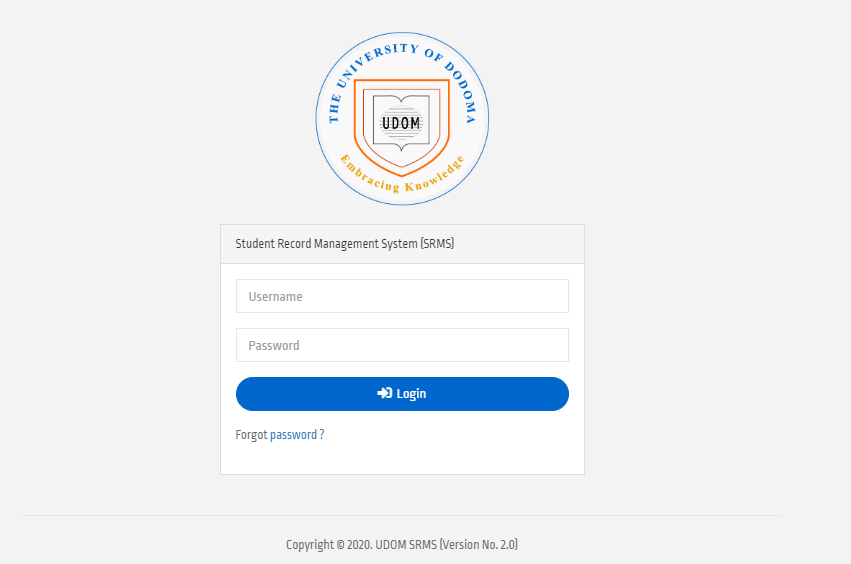 UDOM Log In - UDOM SR 2 Login - University of Dodoma 2020