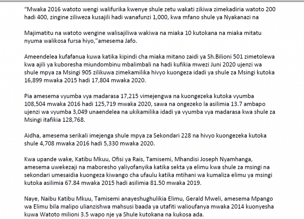 Jobs AJIRA ZA WALIMU 2020 to be Employed for Primary and Secondary Government Schools