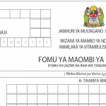 Fomu Za Usajili wa Kitambulisho Cha Taifa NIDA - NIDA Registration Form