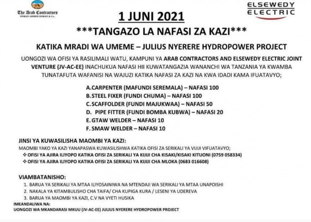 290 Jobs at JVACEE (Stigler’s Gorge Project)