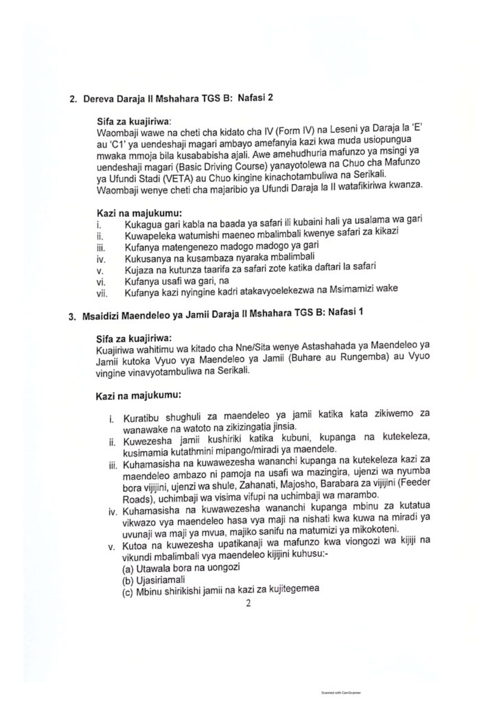 16 Job Vacancies at Tanga City Council NAFASI ZA KAZI HALMASHAURI YA JIJI LA TANGA