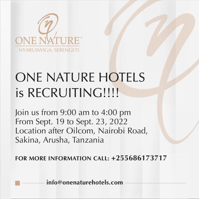New Job Opportunities at One Nature Hotel Serengeti One Nature Hotel Serengeti