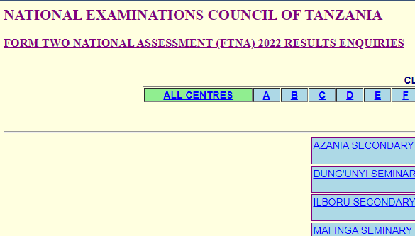 NECTA Matokeo ya Kidato Cha Pili 20212022 FORM TWO RESULT 2021