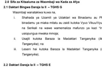 Ajira Mpya Kada ya Afya Tamisemi 2023